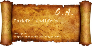Oszkó Abdiás névjegykártya